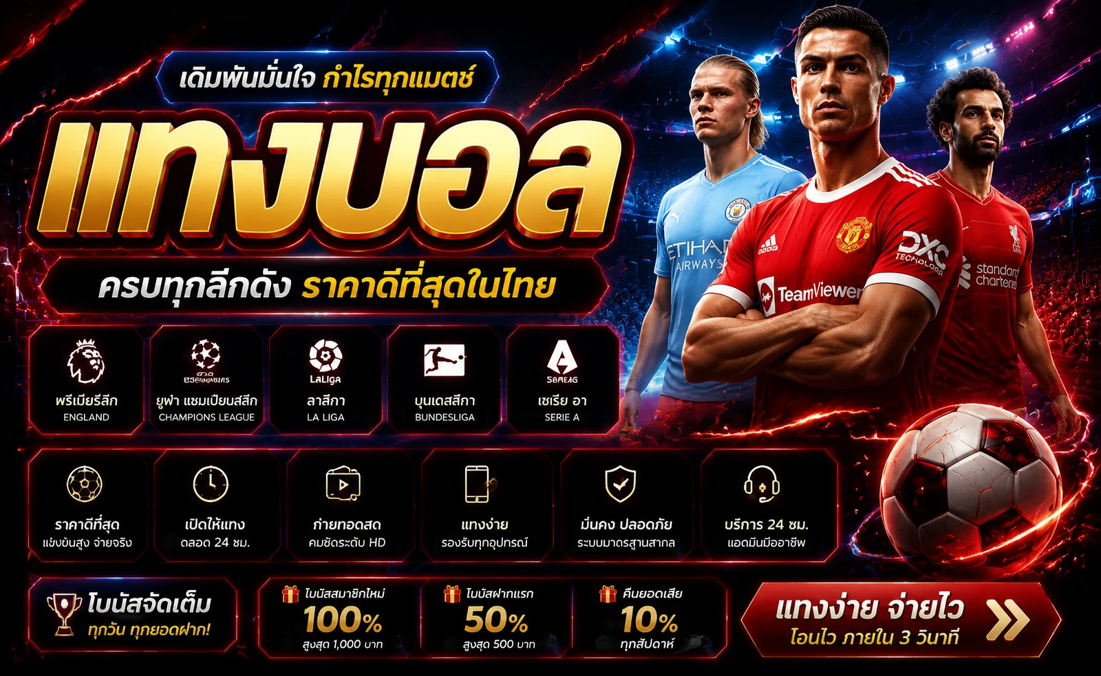 แทงบอลออนไลน์ REDBLUE168 ราคาน้ำดี ครบทุกลีกดัง